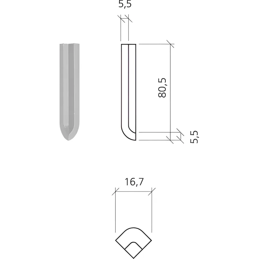 Mosa Softline Grijs mat 2x8 (1DI74020)