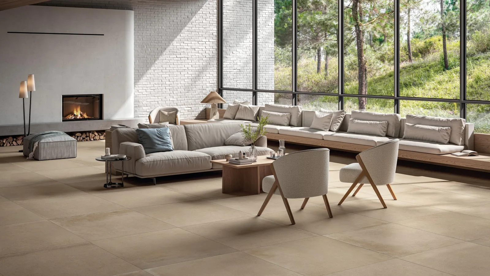Vloertegel 1000X1000 Beige 8,5mm Mat Ret.R10