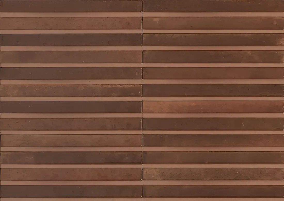 Wandtegel 060X240 Caramel 3D Rake Dec 14mm Glans