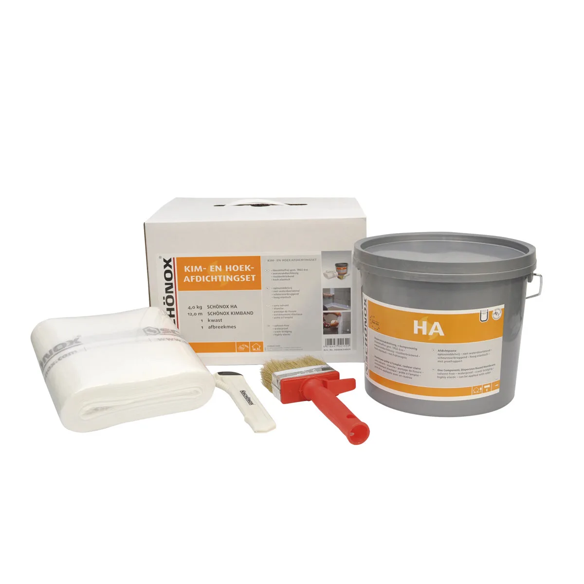 set is:4kgHA PRO,12 mtr.kimb.,1 kwast,1 snijmes