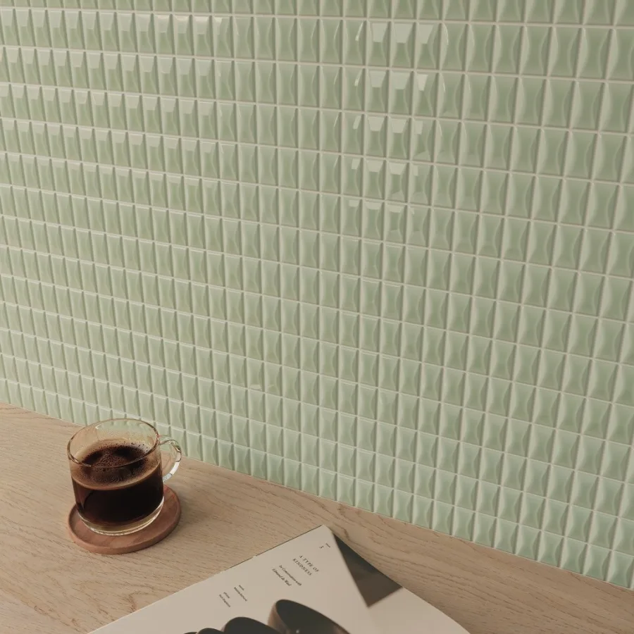 Wow 3D Bars Bevel Jade Gloss 12,5x25