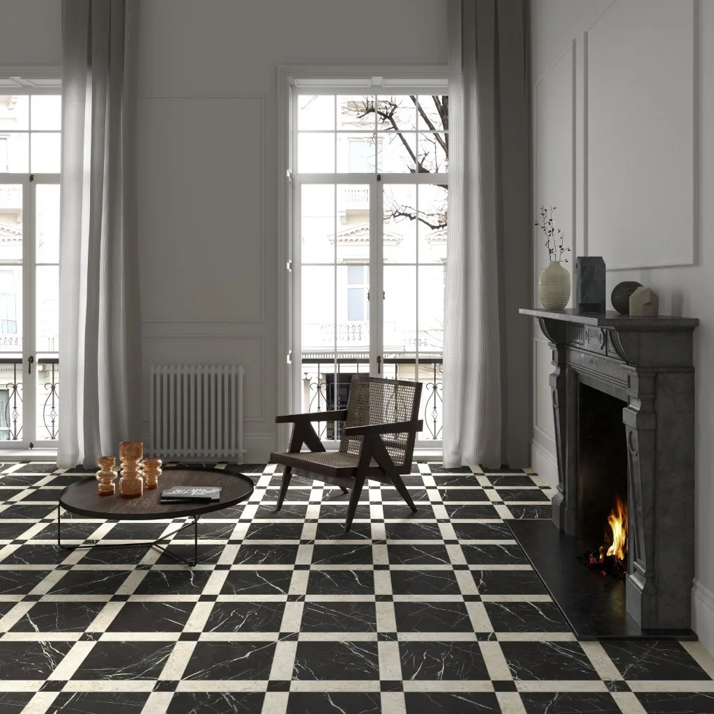 Unicomstarker Marmorea Nero Marquinia Ret. 60x60