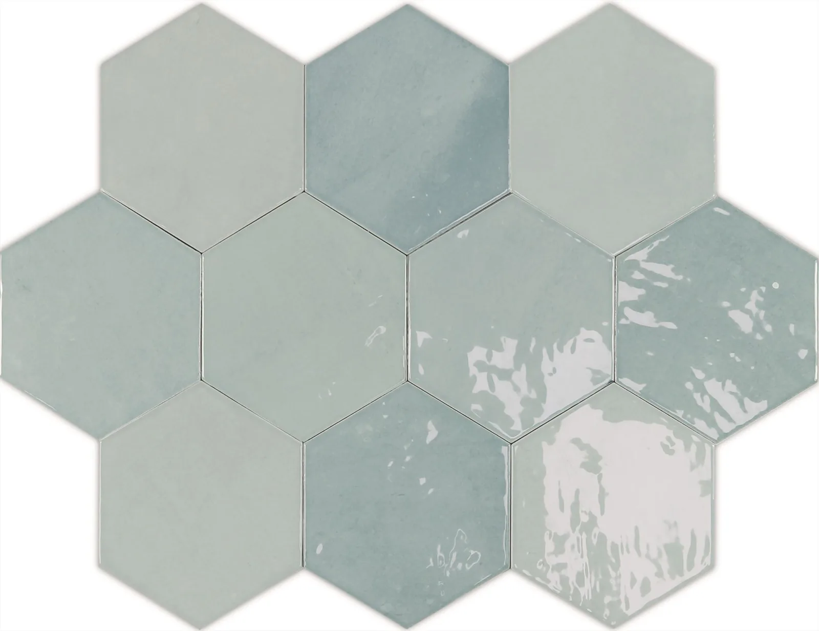 Wow Zellige Hexa Aqua 10,8x12,4