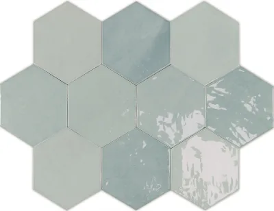 Wow Zellige Hexa Aqua 10,8x12,4