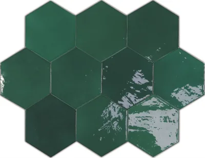 Wow Zellige Hexa Emerald 10,8x12,4
