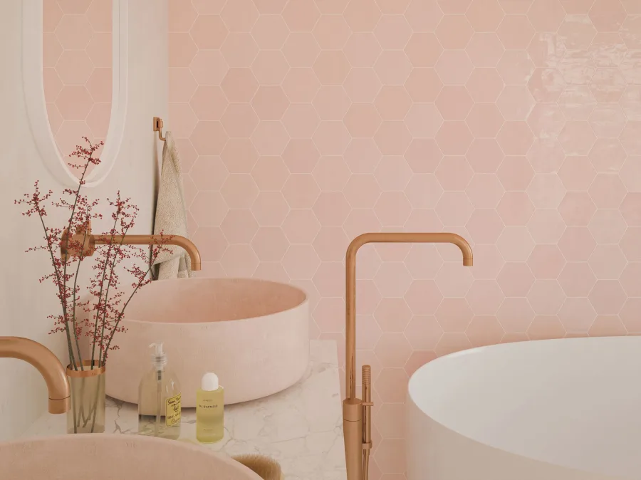 Wow Zellige Hexa Pink 10,8x12,4