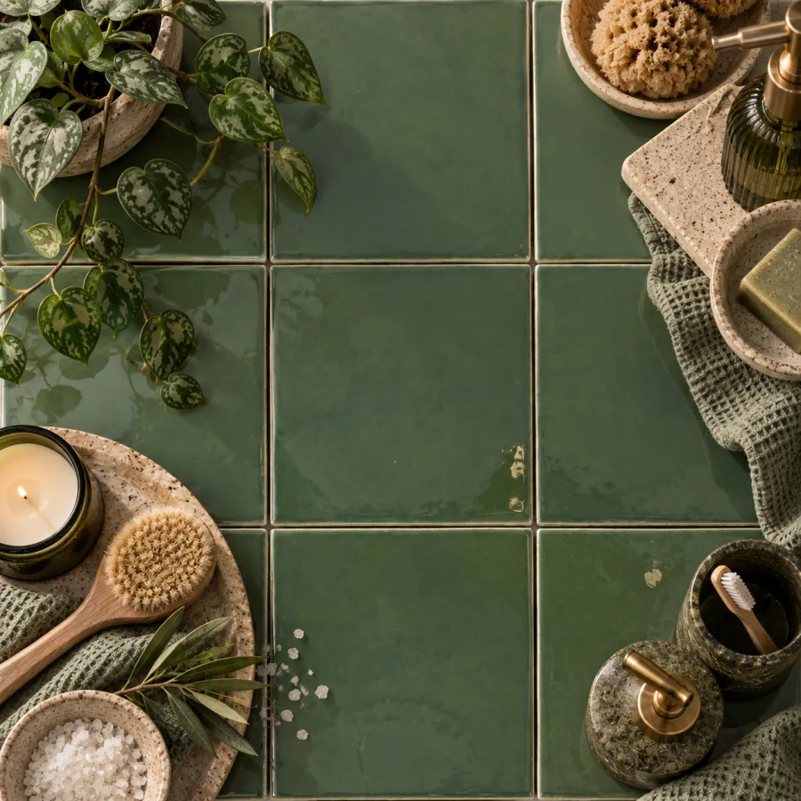 Revoir Paris Ciel Vert Olive Glossy 9,3x9,3
