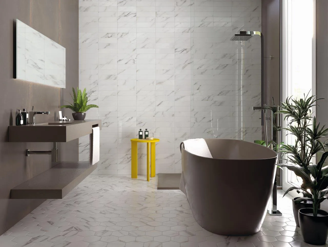 Cifre Marble Line Hexagono Diamond Gold Brillo 15x17