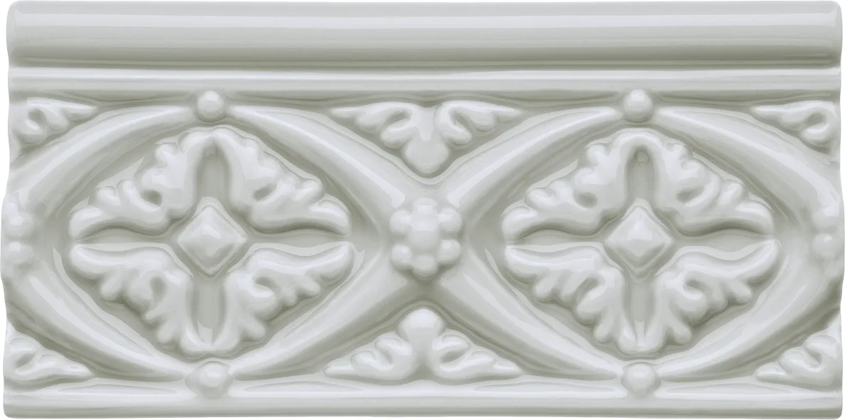 Adex Neri Relieve Bizantino 7,5x15, Silver Mist