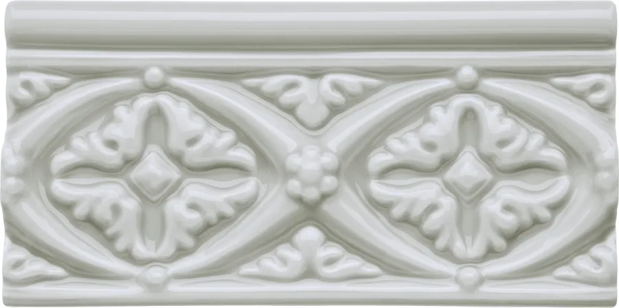 Adex Neri Relieve Bizantino 7,5x15, Silver Mist