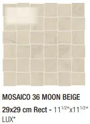 Panaria Trilogy Moon Beige Mosaic Glans 29x29