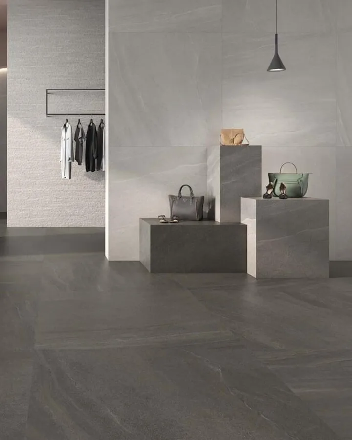 Geo Tiles Eddystone Zwart mat 120x120