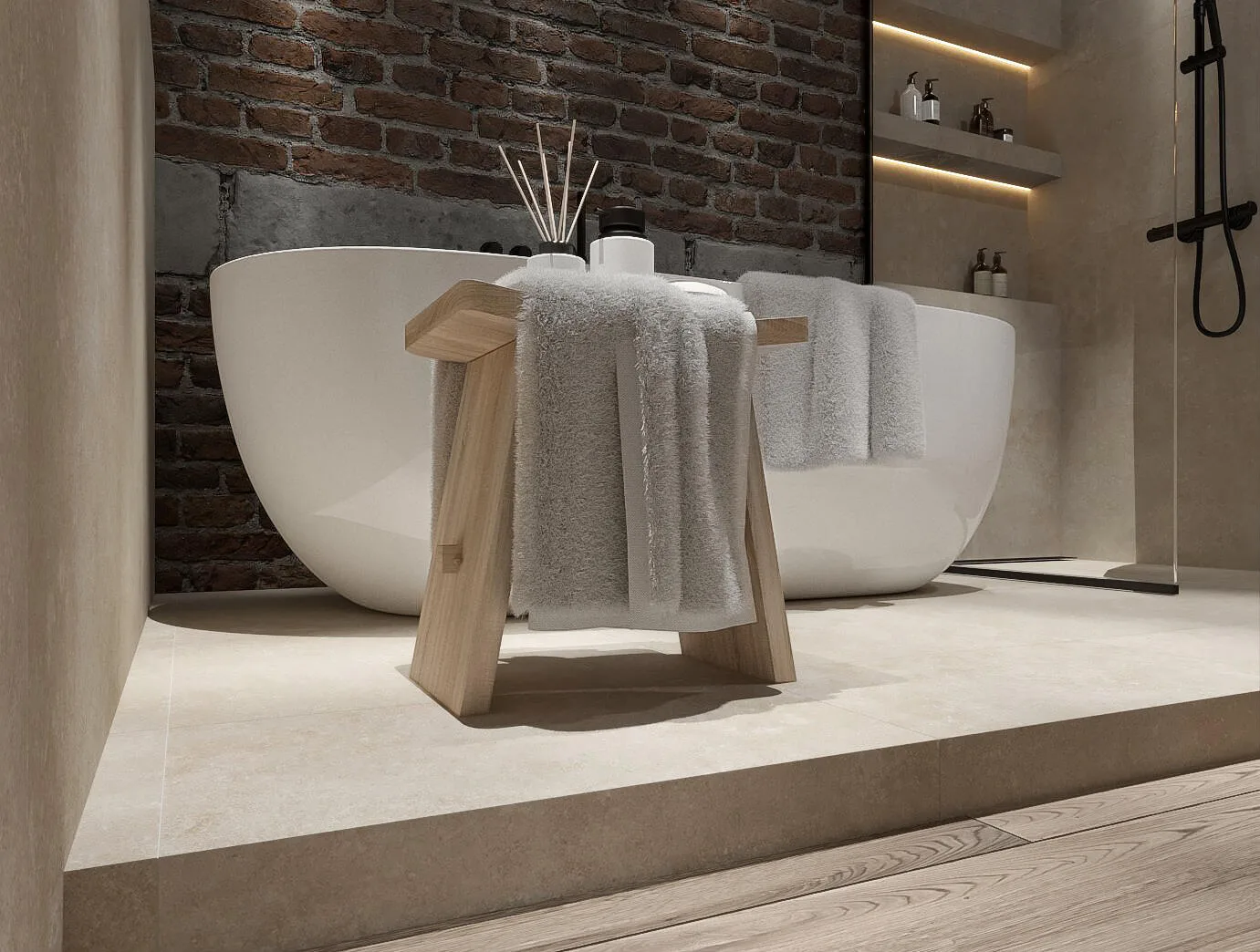 Geo Tiles Haru Beige mat 20x120