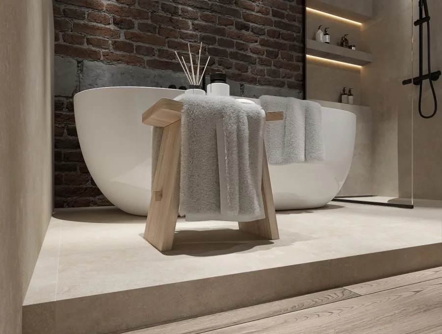Geo Tiles Haru Beige mat 20x120