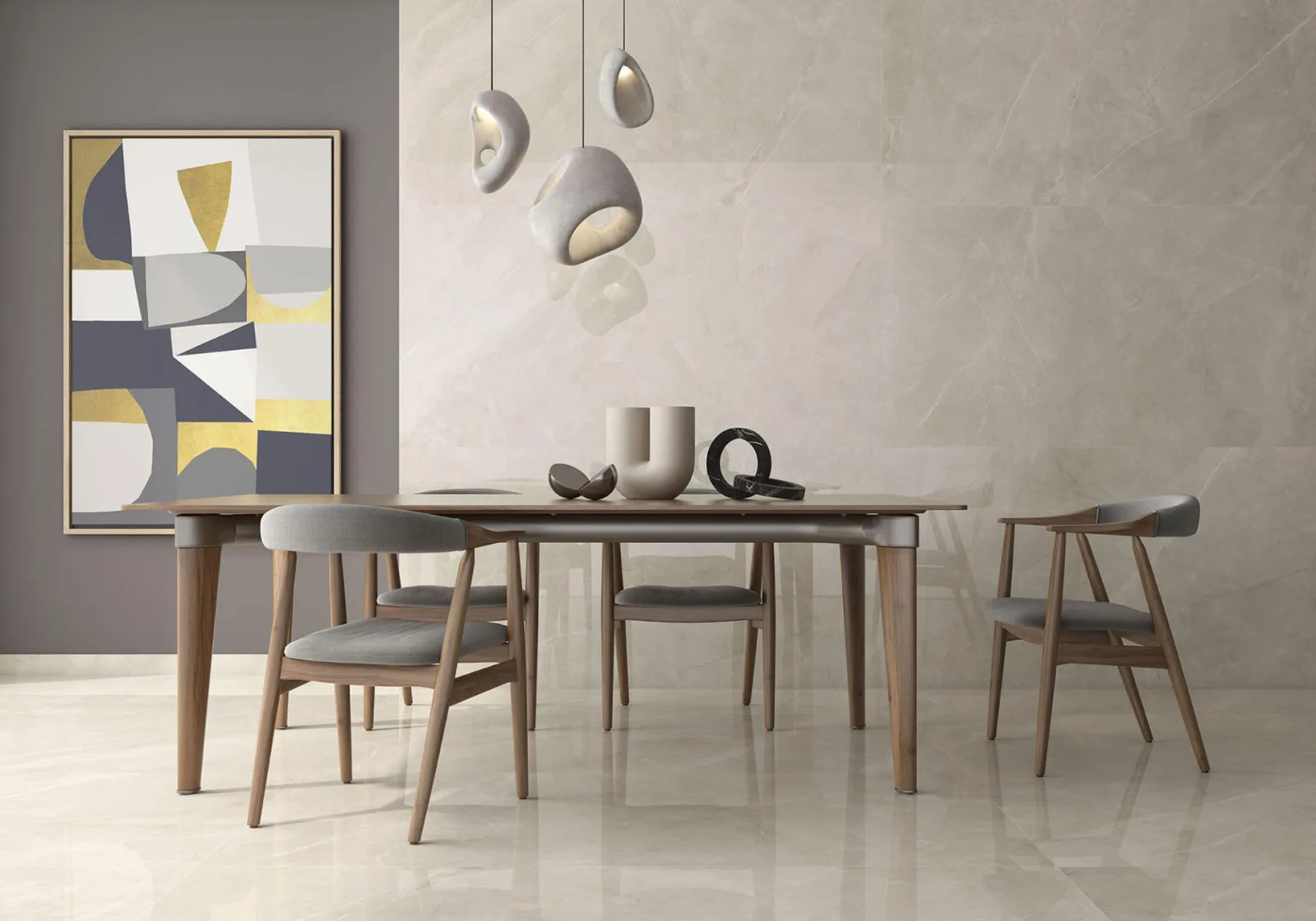 Geo Tiles Magda Grijs glans 60x120