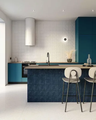 Gigacer Bamboo Blauw glans 15x15