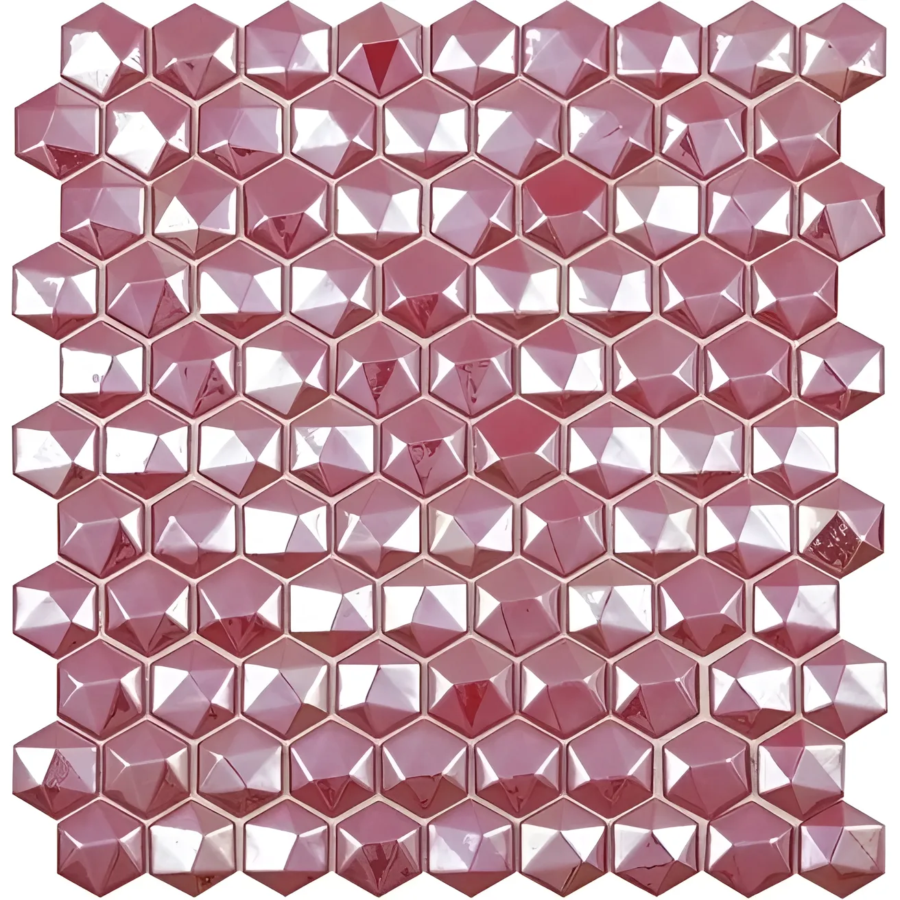 Grandeur Glass Roze glans 31x32