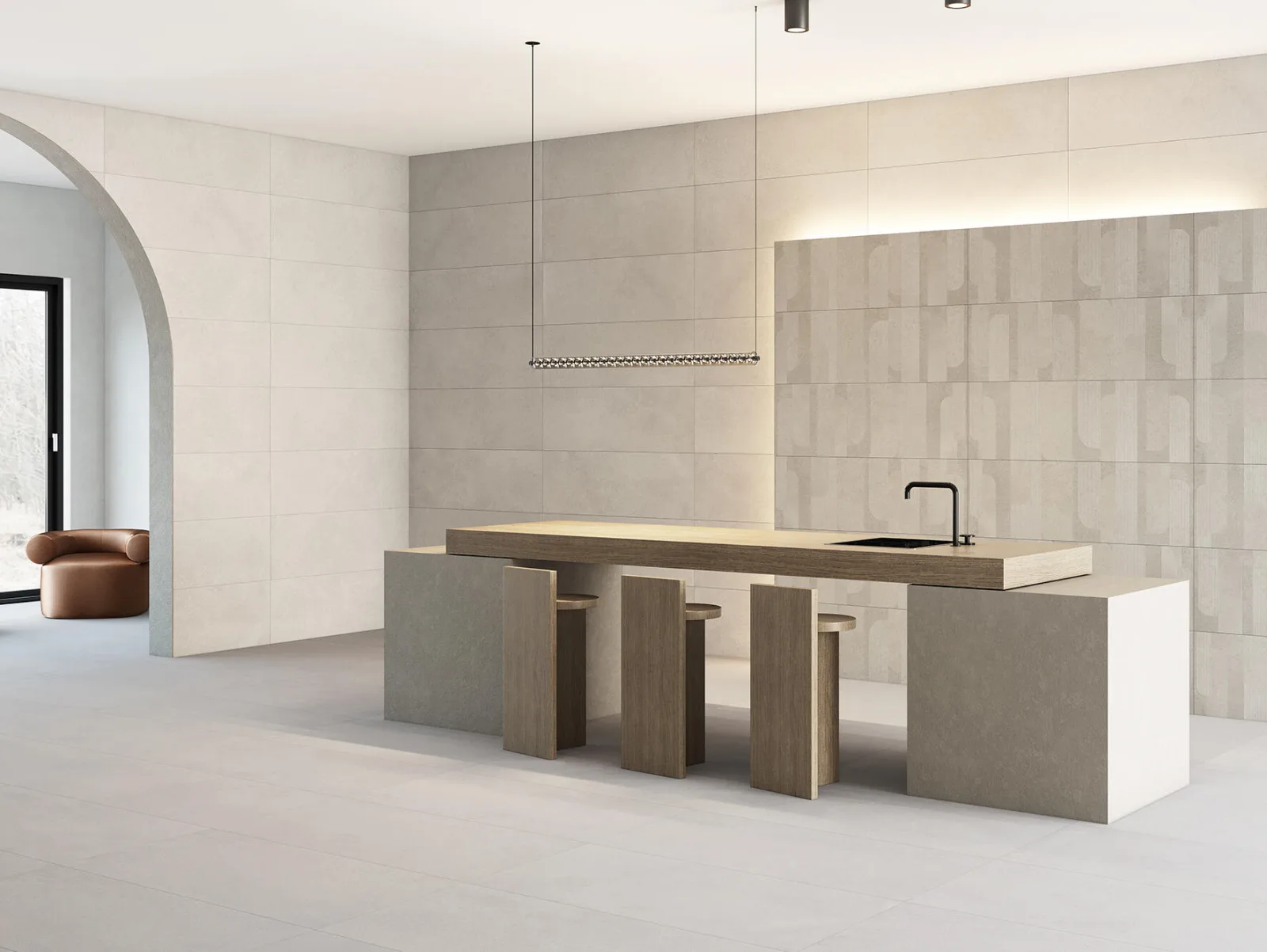 Saloni Materia Beige mat 40x120