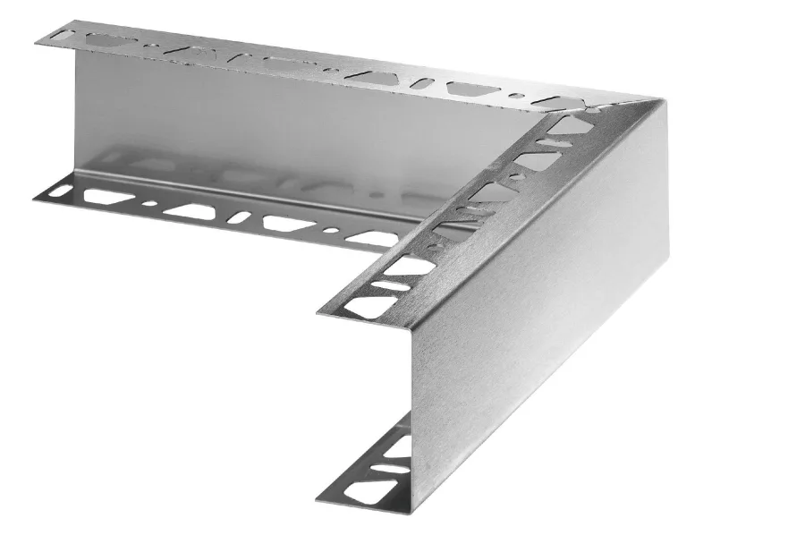 Schlueter KERDI-BOARD U-hoekstuk, dubbelzijdige perforatie, RVS V2A geborsteld H=50mm
