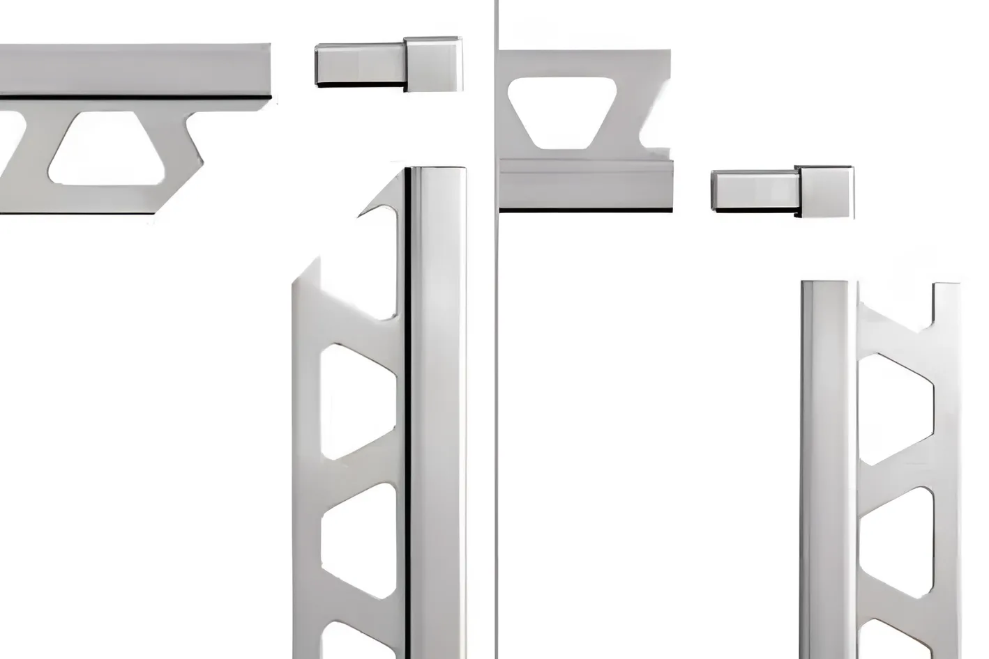Schlueter QUADEC-EB hoek 90 gr. imitatie metaal geborsteld H=9mm