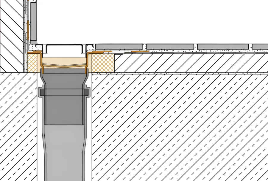 Schlueter KERDI-LINE verticaal DN50 GV met sifon, decentrale afwatering RVS V4A lijnafvoergoot 700mm