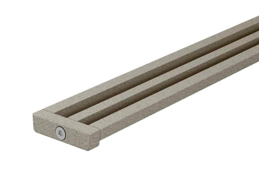 Schlueter KERDI-LINE-VARIO hol afwateringsprofiel alu structuur-gecoat steengrijs TSSG D10 Wave 42 L=1200mm