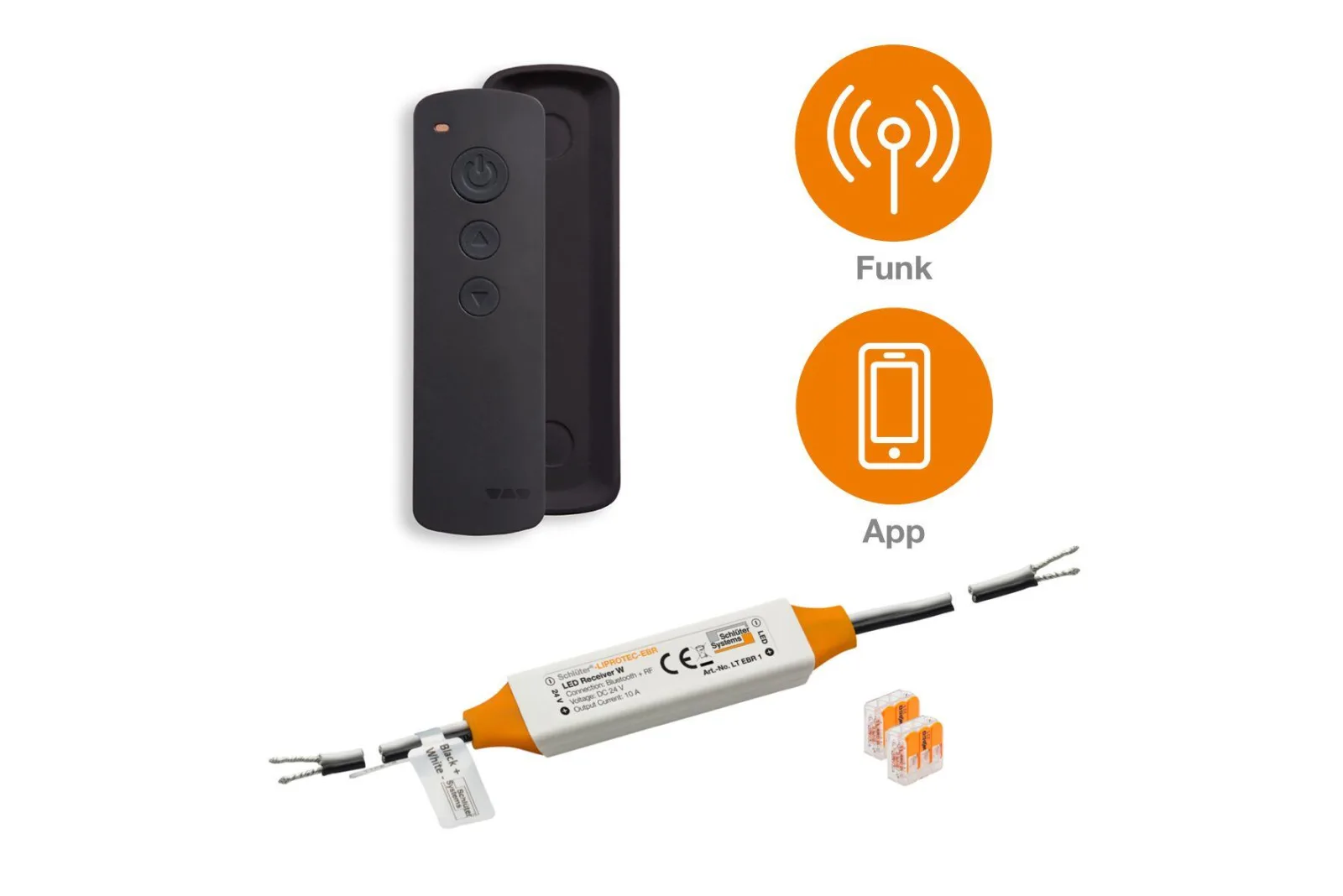 Schlueter LIPROTEC-EBR W bluetooth-receiver met aansluitkabel 24V