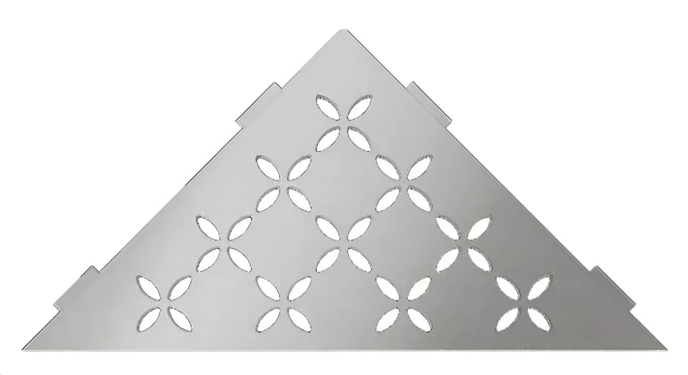 Schlueter SHELF-E S1 210x210mm Planchet design FLORAL roestvast staal geborsteld