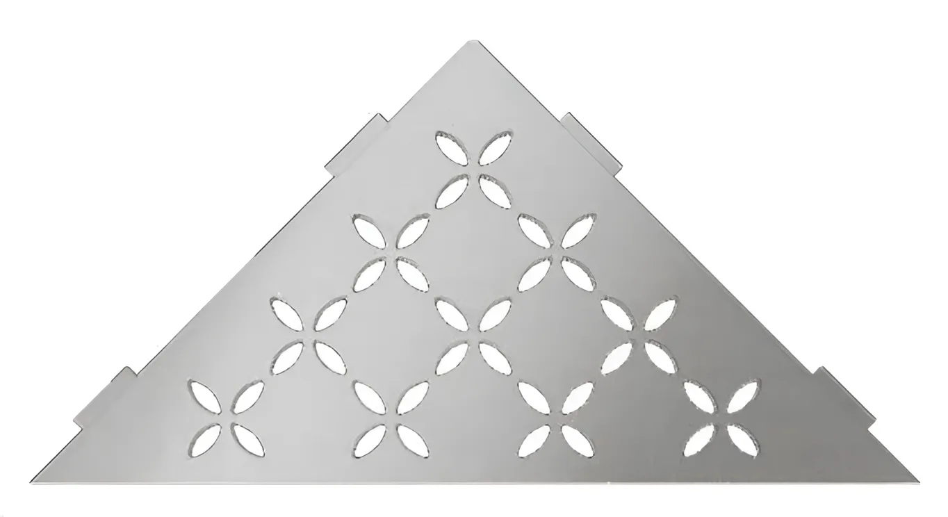 Schlueter SHELF-E S1 210x210mm Planchet design FLORAL alu met kleurcoating zuiver wit mat MBW