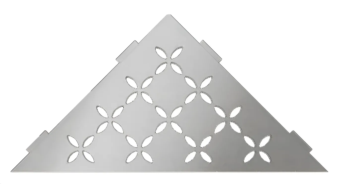Schlueter SHELF-E S1 210x210mm Planchet design FLORAL alu met kleurcoating grafietzwart mat MGS