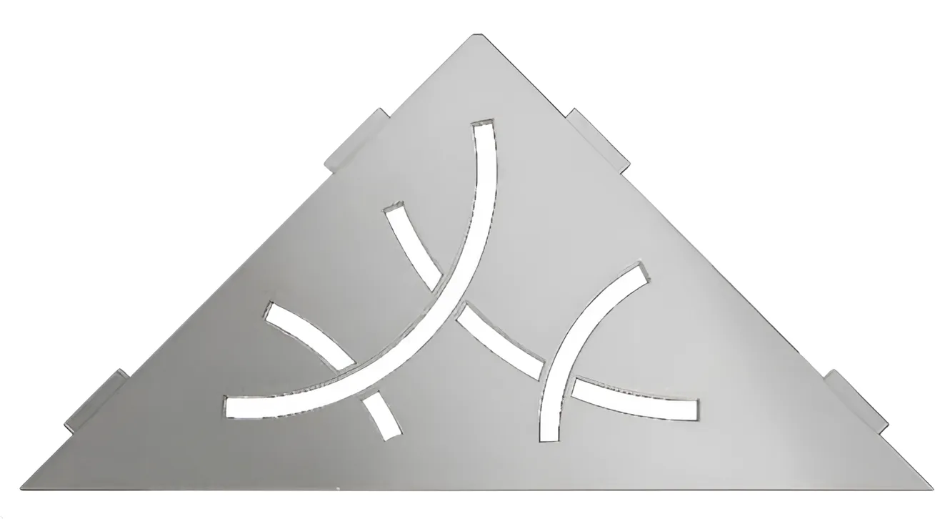 Schlueter SHELF-E S1 210x210mm Planchet design CURVE alu structuur-gecoat beigegrijs TSBG