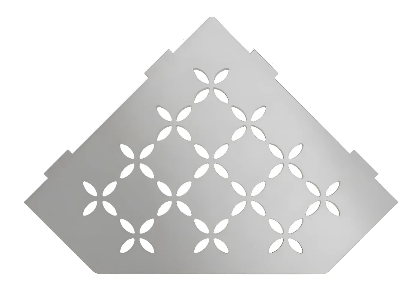Schlueter SHELF-E S2 195x195mm Planchet design FLORAL roestvast staal geborsteld