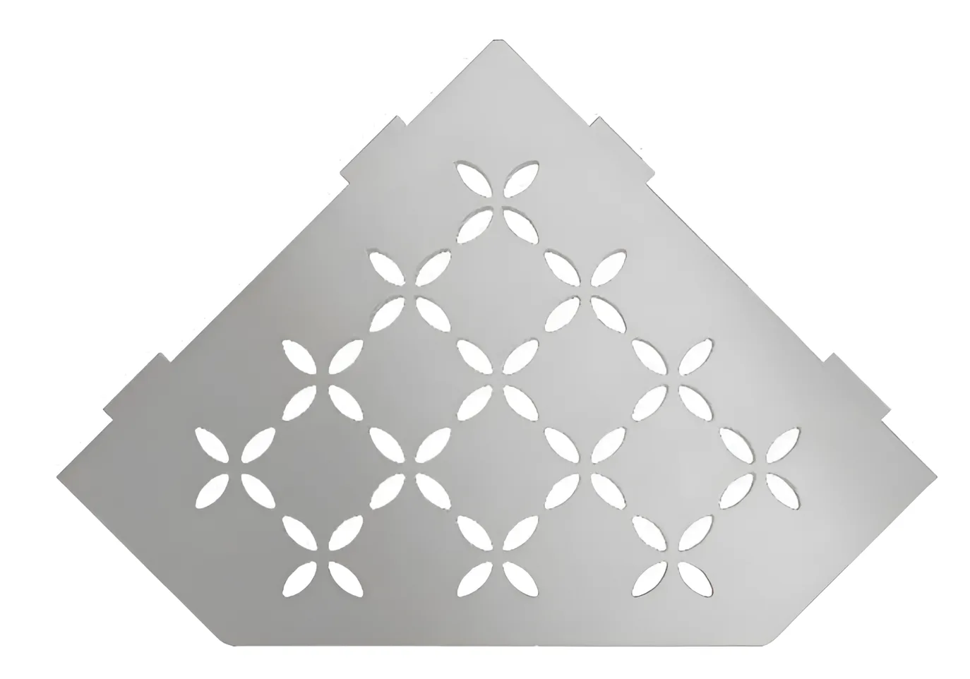 Schlueter SHELF-E S2 195x195mm Planchet design FLORAL alu structuur-gecoat grijs TSG
