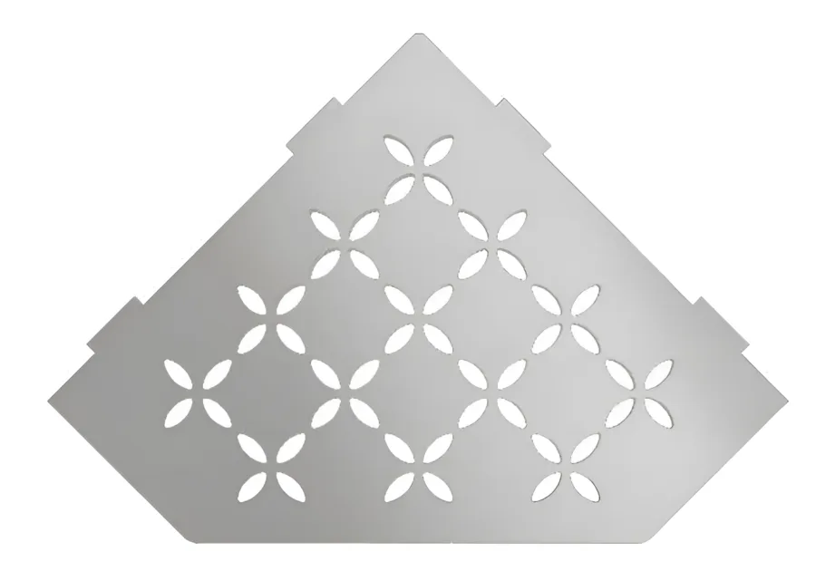Schlueter SHELF-E S2 195x195mm Planchet design FLORAL alu structuur-gecoat steengrijs TSSG