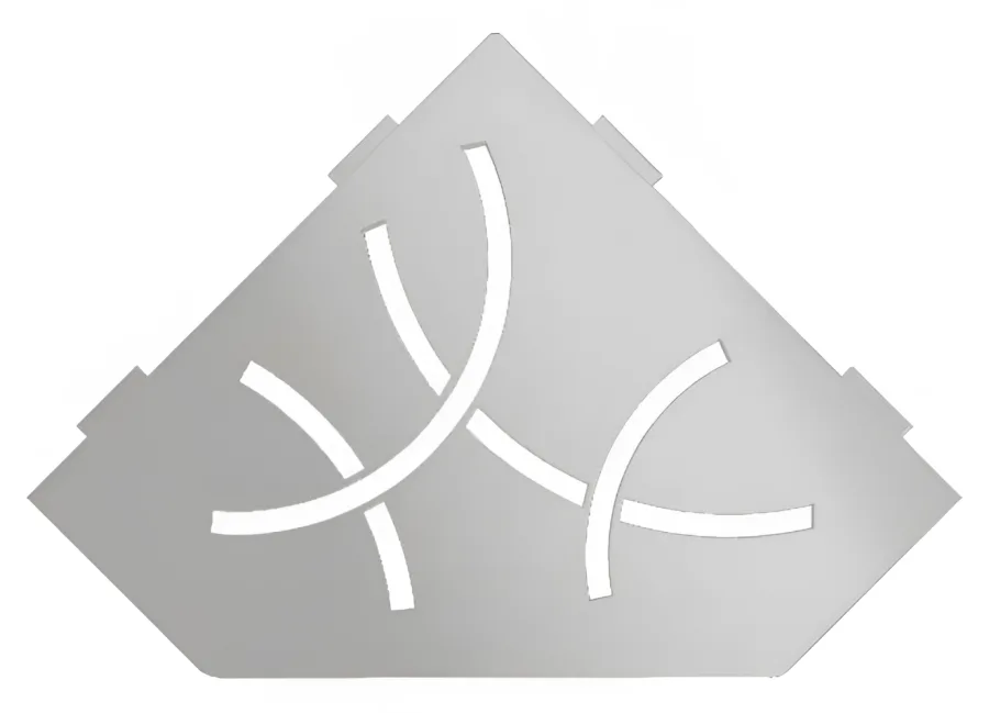 Schlueter SHELF-E S2 195x195mm Planchet design CURVE alu structuur-gecoat grijs TSG