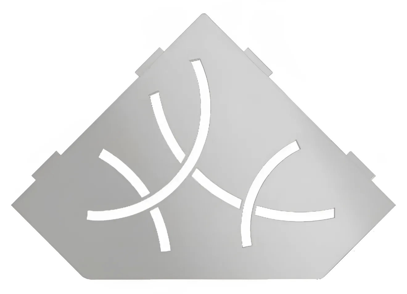 Schlueter SHELF-E S2 195x195mm Planchet design CURVE alu structuur-gecoat steengrijs TSSG