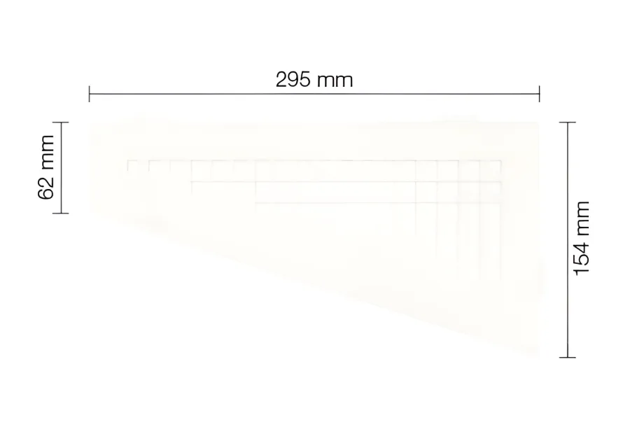 Schlueter SHELF-E S3 154x295mm Planchet design SQUARE alu met kleurcoating zuiver wit mat MBW