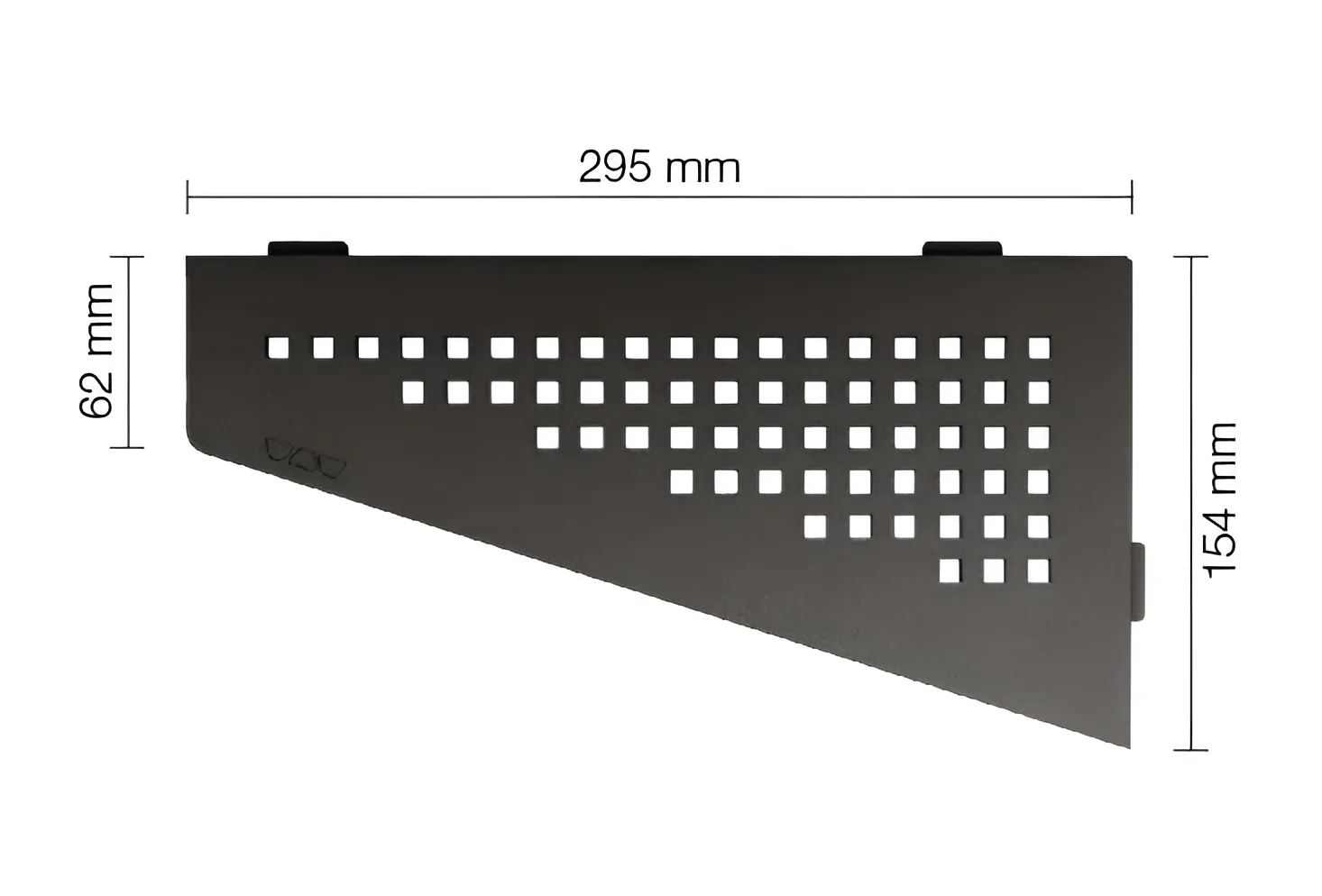 Schlueter SHELF-E S3 154x295mm Planchet design SQUARE alu structuur-gecoat donker antraciet TSDA