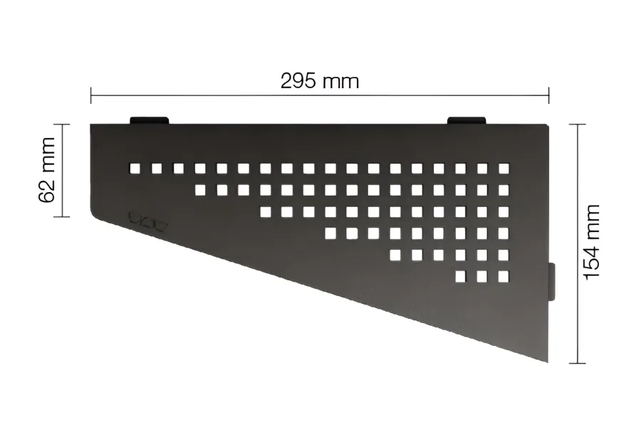 Schlueter SHELF-E S3 154x295mm Planchet design SQUARE alu structuur-gecoat donker antraciet TSDA