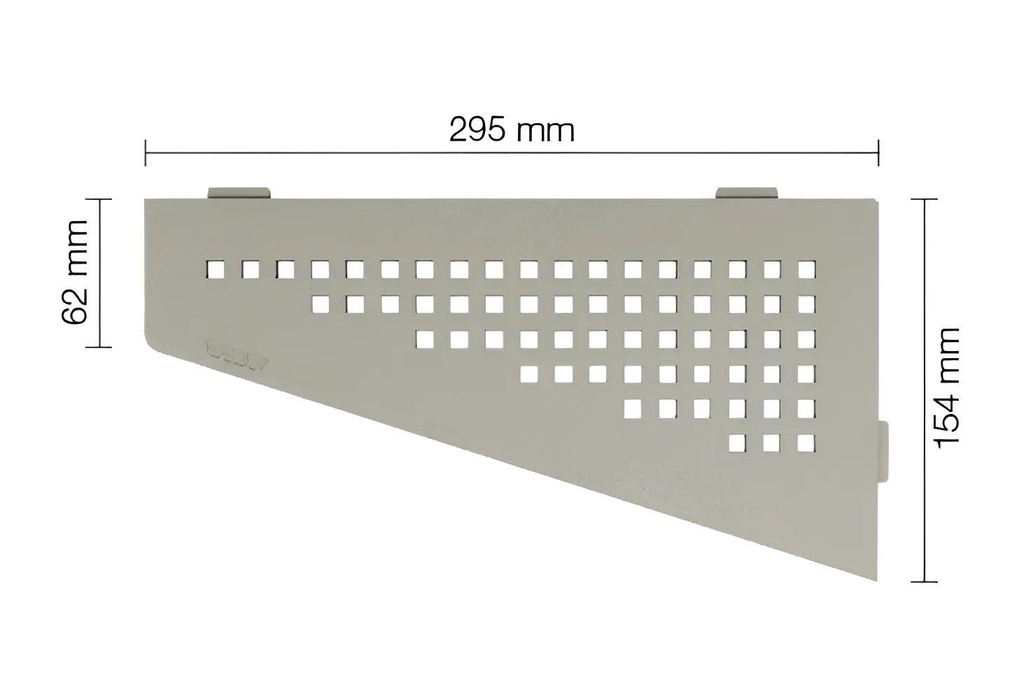 Schlueter SHELF-E S3 154x295mm Planchet design SQUARE alu structuur-gecoat steengrijs TSSG