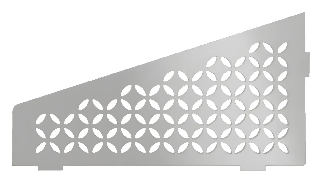 Schlueter SHELF-E S3 154x295mm Planchet design FLORAL roestvast staal geborsteld