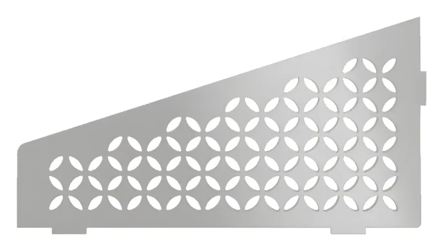 Schlueter SHELF-E S3 154x295mm Planchet design FLORAL roestvast staal geborsteld