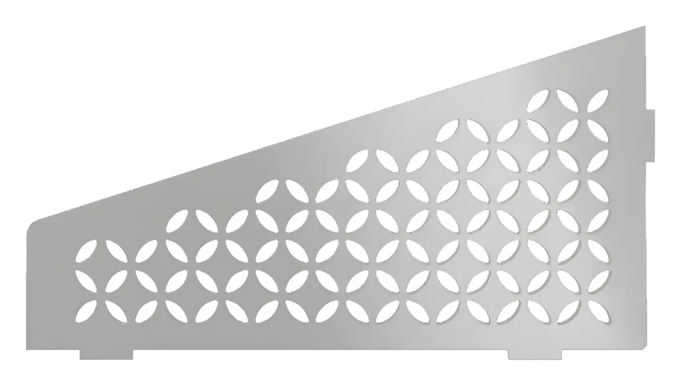 Schlueter SHELF-E S3 154x295mm Planchet design FLORAL alu met kleurcoating zuiver wit mat MBW