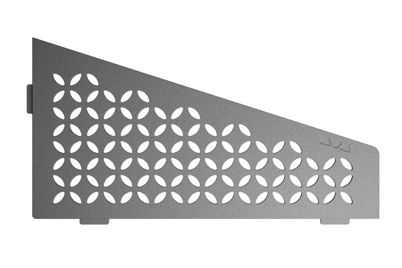 Schlueter SHELF-E S3 154x295mm Planchet design FLORAL alu structuur-gecoat grijs TSG