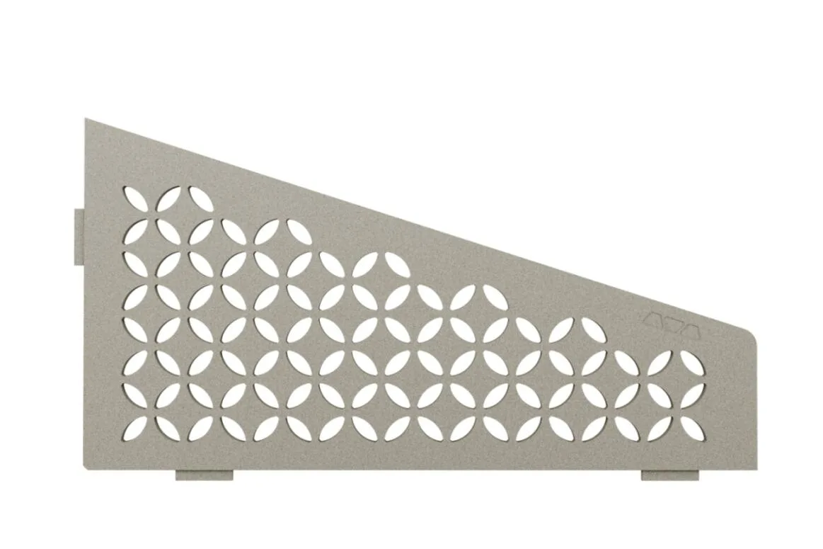 Schlueter SHELF-E S3 154x295mm Planchet design FLORAL alu structuur-gecoat steengrijs TSSG