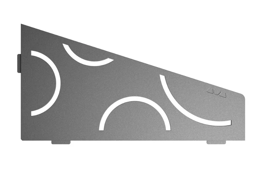 Schlueter SHELF-E S3 154x295mm Planchet design CURVE alu structuur-gecoat grijs TSG