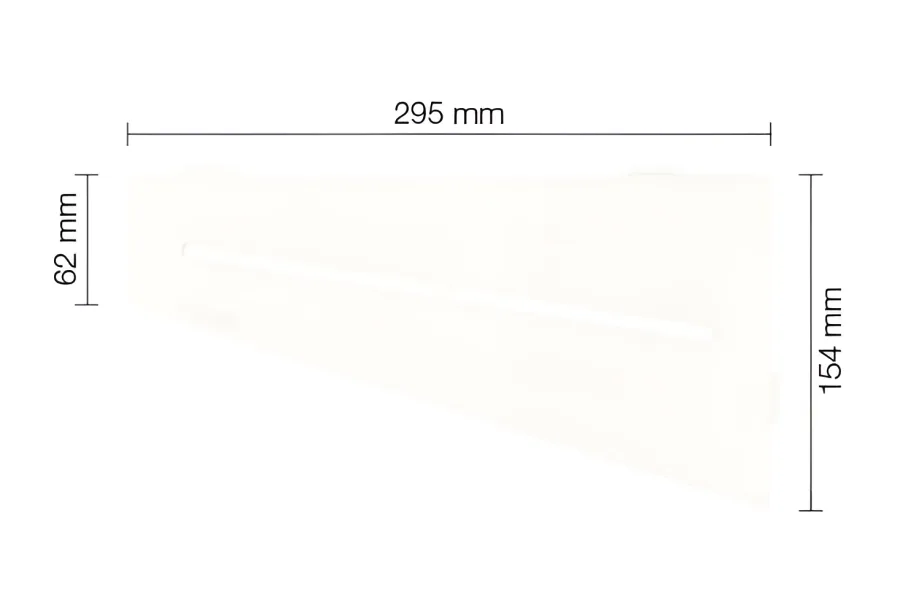 Schlueter SHELF-E S3 154x295mm Planchet design PURE alu met kleurcoating zuiver wit mat MBW