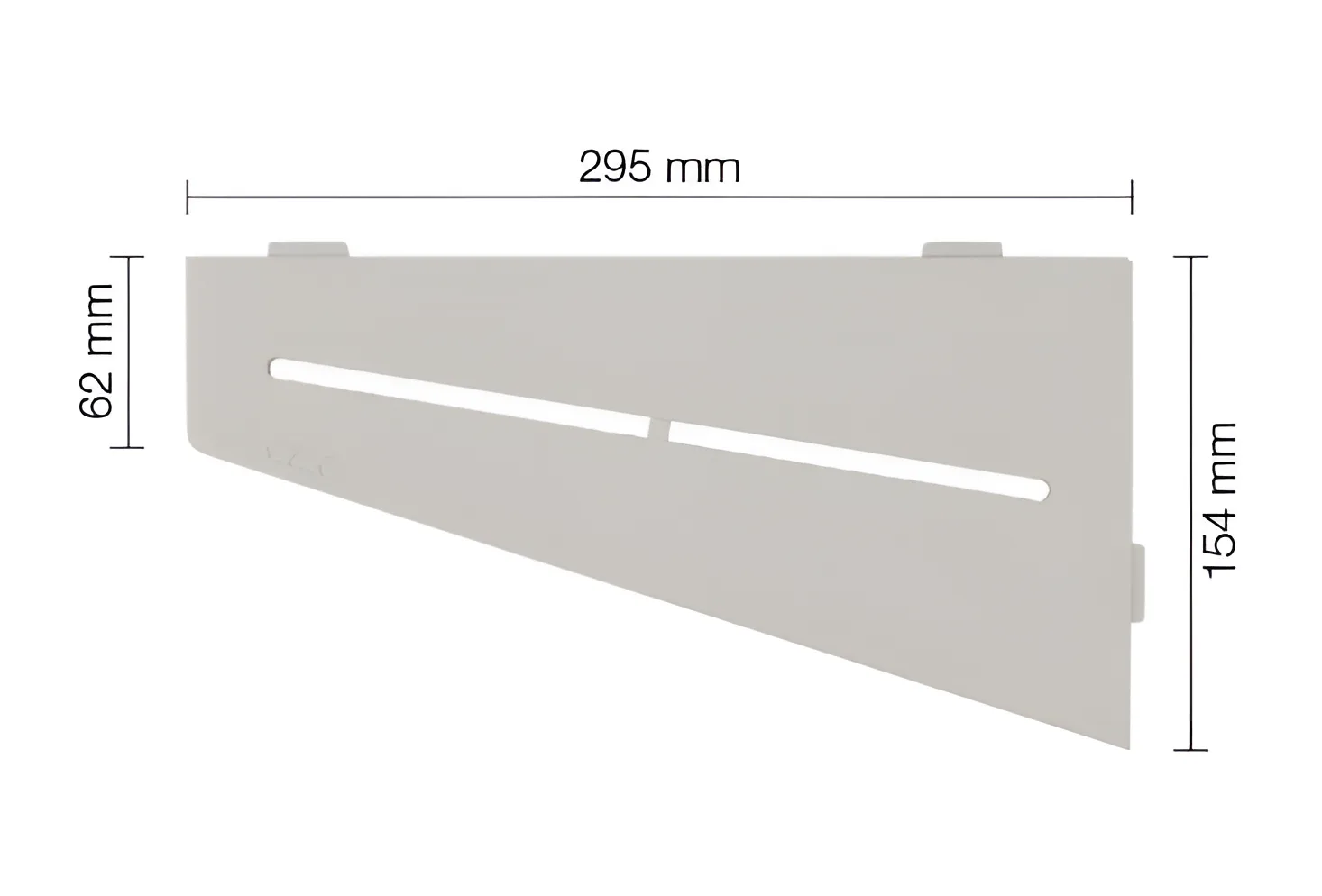 Schlueter SHELF-E S3 154x295mm Planchet design PURE alu structuur-gecoat beigegrijs TSBG
