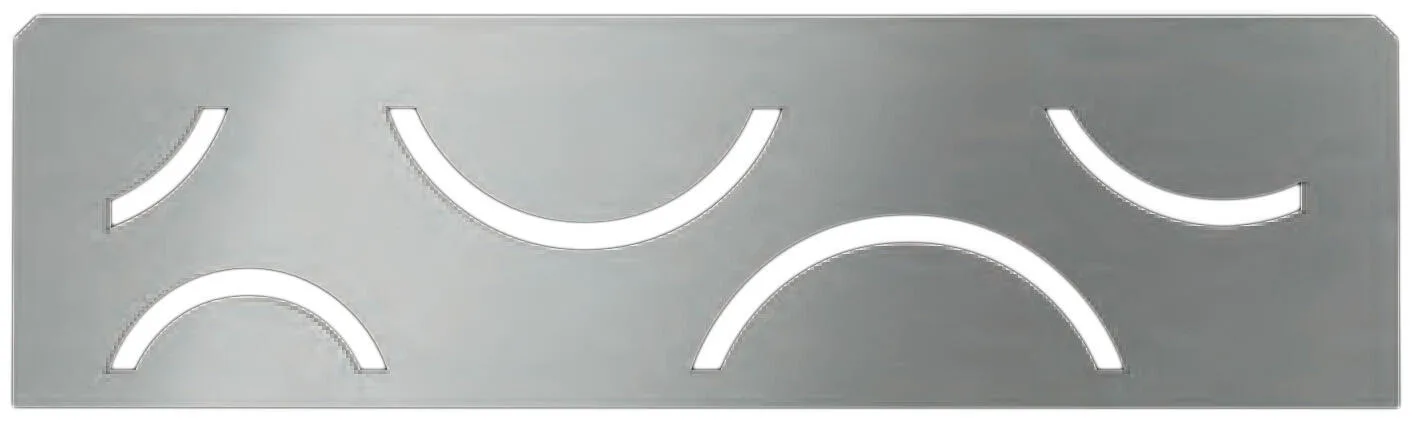 Schlueter SHELF-N-S1 300x87mm Planchet design CURVE alu structuur-gecoat grijs TSG