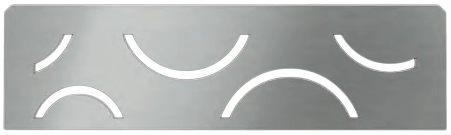 Schlueter SHELF-N-S1 300x87mm Planchet design CURVE alu structuur-gecoat grijs TSG
